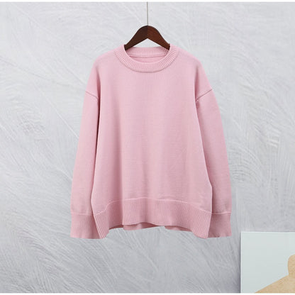 Women’s Winter Crew Neck Pullover Sweater – Soft, Loose-Fit Long Sleeve Fashion Top