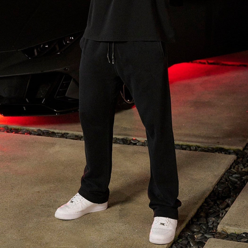 👖 Men’s Cotton Wide-Leg Running Pants – Casual Straight Fitness Trousers