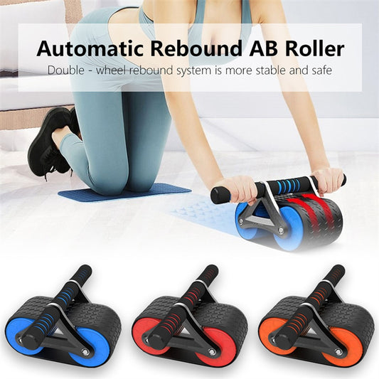 Double Wheel Abdominal Exerciser – Automatic Rebound Ab Wheel Roller for Core, Waist & Full-Body Training