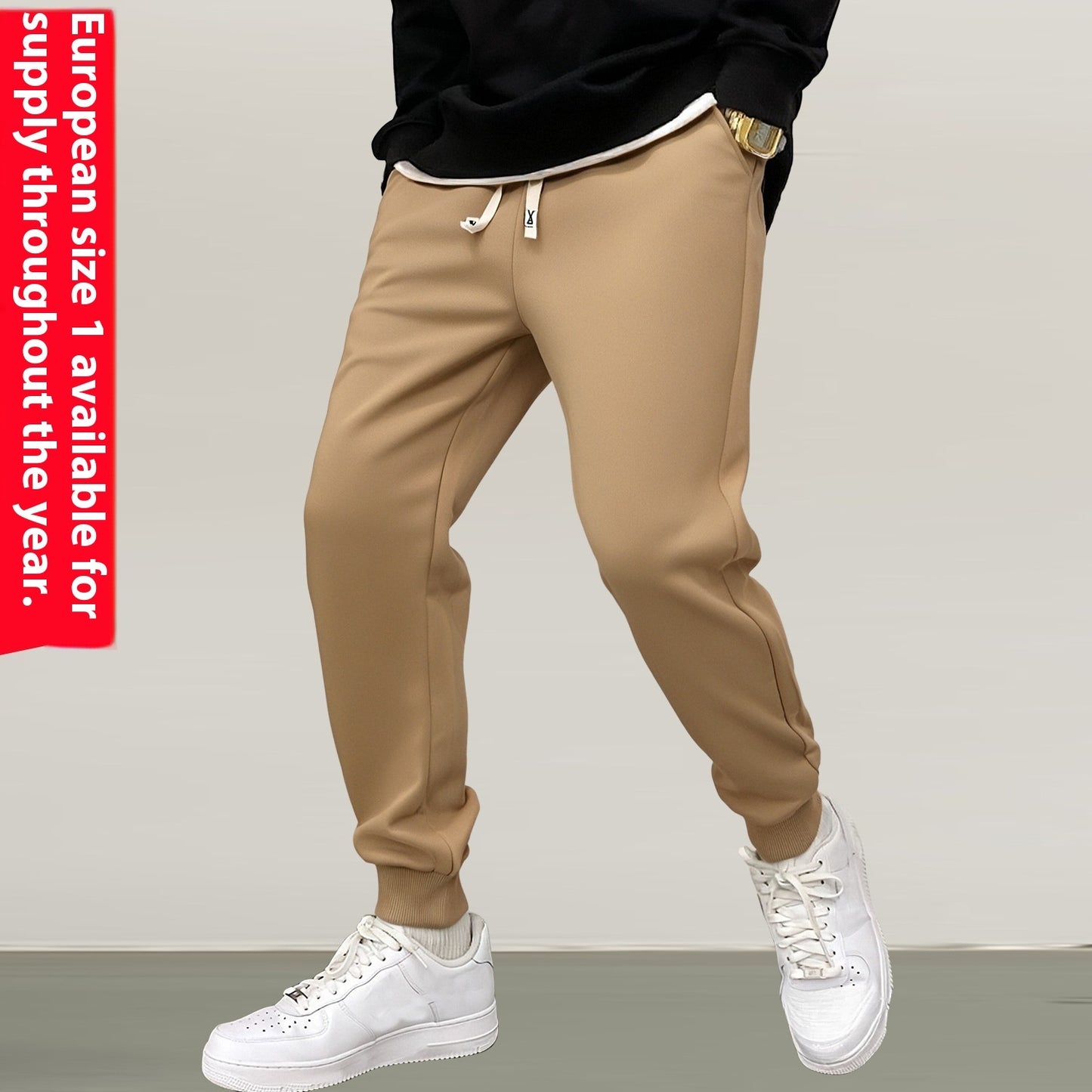 👖 Men’s Ankle-Tied Sweatpants – Loose Fit Sports Pants for Spring & Autumn