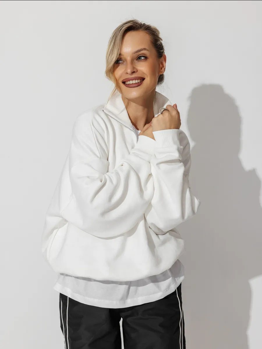 Lazy Style Fashion Casual Versatile Zip-Up Hoodie