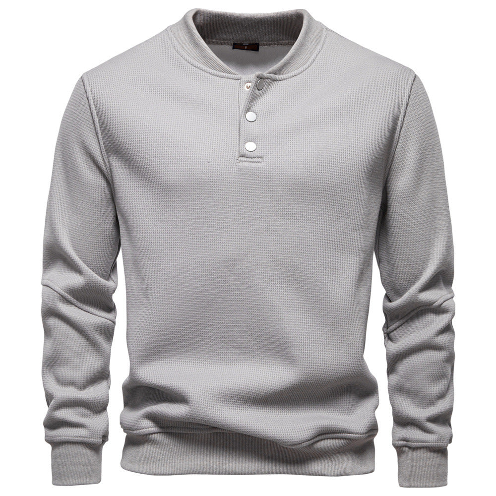 🧥 New Fleece-Lined Men’s Round Neck Sweatshirt – Warm Casual Autumn & Winter Pullover