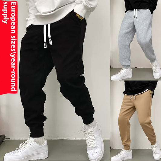 👖 Men’s Ankle-Tied Sweatpants – Loose Fit Sports Pants for Spring & Autumn