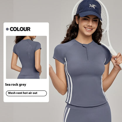 🧘‍♀️ Women’s Short-Sleeved Top – Slim Fit, Breathable & High-Grade Summer Activewear